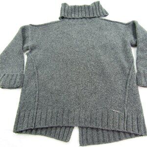 Michael Kors Sweater Mens Medium Gray Acrylic Polyester Blend Fold Over Neck LS